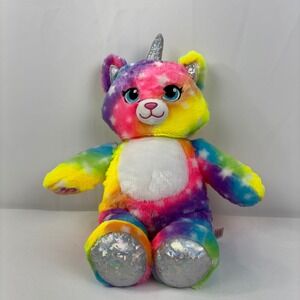 Build-A-Bear Rainbow Kittycorn Unicorn Cat Stuffed Plush Animal Toy